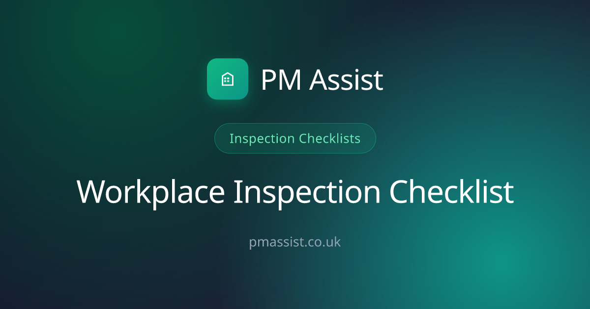 Workplace Inspection Checklist | PM Assist